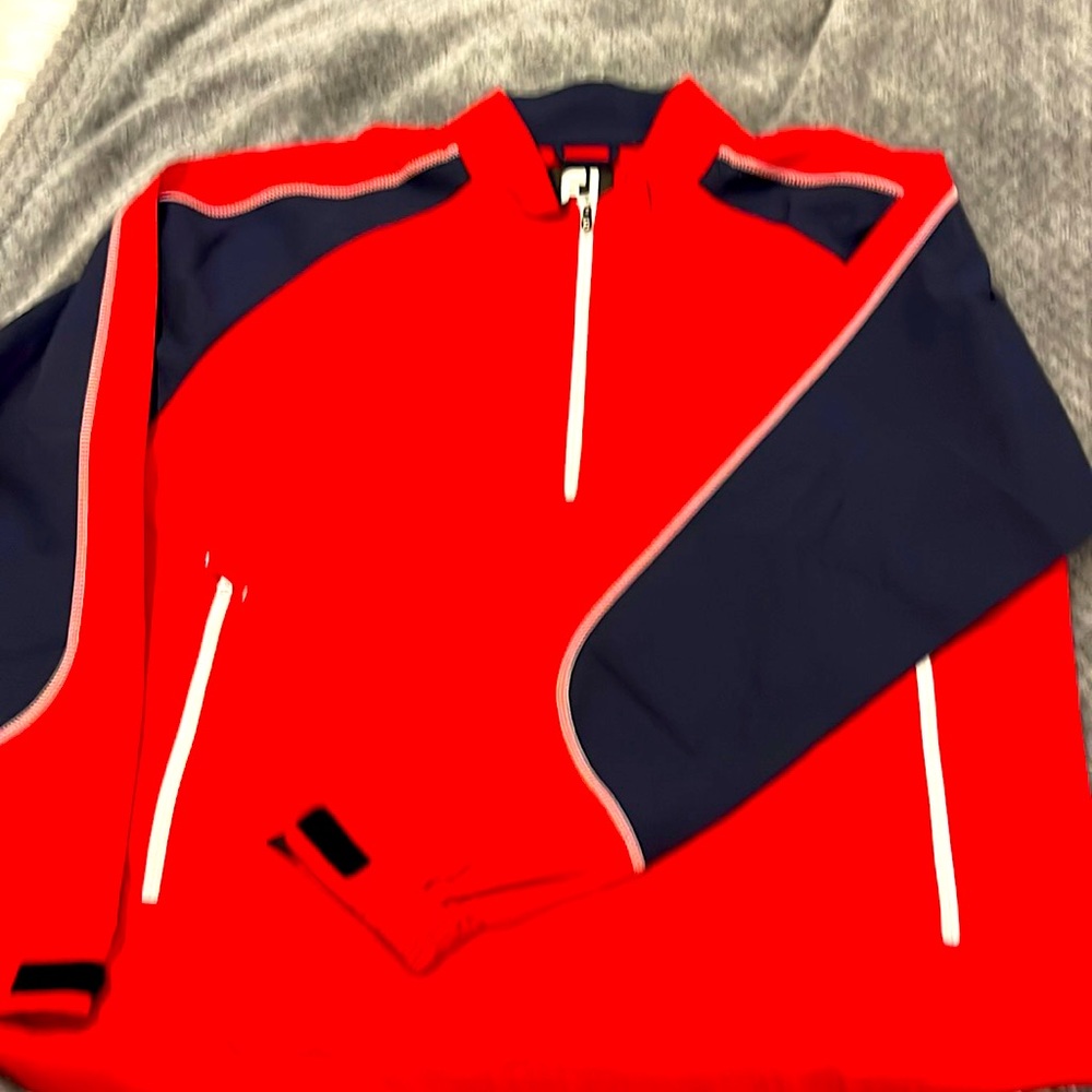 Red, white and blue Foot Joy light weight pullover.